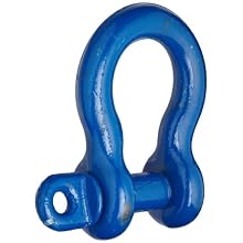 Campbell 5411805 419-S Series Forged Carbon Steel Anchor Shackle, Self Colored Finish, 1-1/8" Bail Size, 19000 lbs Load Capacity
