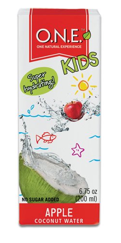 O.N.E. Kids Apple Coconut Water, 6.75-Ounce Aseptic Packages (Pack of 32)