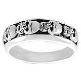[AZ] Sterling Silver Men's Skull Ring
