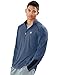 Champion Men's Double Dry Run 6.2 Half-Zip Pullover Jacket, Sea Bottom Blue Heather/Navy, Large