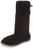 Jacques Moret Women’s Tall Slouch Solid Slipper Socks, Black, Medium/Large
