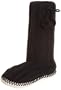 Jacques Moret Women's Tall Slouch Solid Slipper Socks, Black, Medium/Large