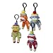 Sock Monkey Clips Primary Colors Set of 4