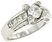 Ladies Channel Set Princess Cut and Round Diamond Engagement Ring with Bezel Set prong Accents Diamond 1.20cttw . Center Diamond Not included