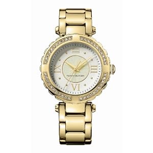 Tommy Hilfiger Women's Gold Plated with White and Gold Center Zone Dial Fashion Watch #1780908