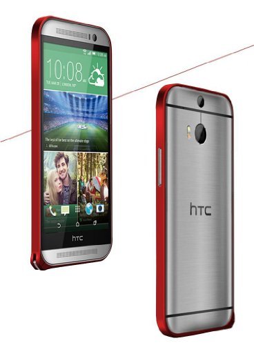 Luxury Ultra-slim Aluminum Metal Alloy HTC One M8 Bumper Case Mid Frame Cover For HTC New One 2 M8 (Blue)