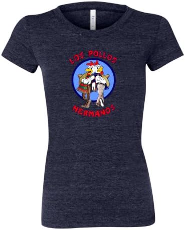 Small Navy Blue Womens Los Pollos Hermanos Breaking Bad Inspired Tri-Blend Short Sleeved T-shirt
