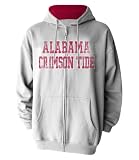 NCAA Alabama Full Zip Hooded Sweatshirt (X-Large, Grey/Crimson)