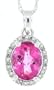 1.73ct Oval Pink Topaz and Diamond Gemstone Pendant in 10Kt White Gold w/chain