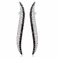10k White Gold Black & White Diamond Swirl Earrings (3/4 cttw, I-J Color, I3 Clarity)