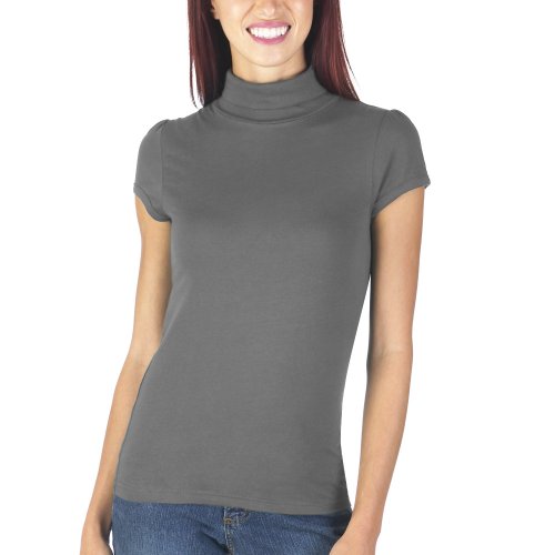 Click here to buy Juniors' Mossimo Supply Co. Short-Sleeve Turtleneck Tee - Quartz Grey.