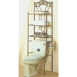 Antique Aged Nickel Bronze Style Finish Bathroom Shelf