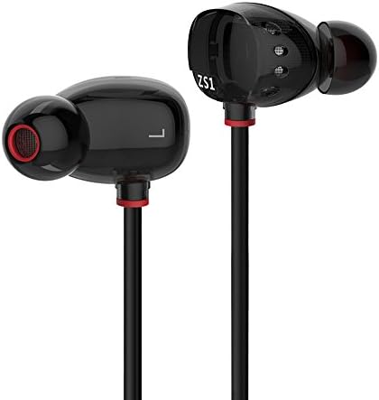 In-ear Earbud Headphones Passive Noise Cancelling Headset Running/Exercise/Hiking/ Sweatproof Sports Earphones for iPhone/Sony/Sumsung etc ZS1 Black