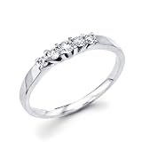 Women's Diamond Wedding Band 14k White Gold Anniversary Ring (1/5 Carat)