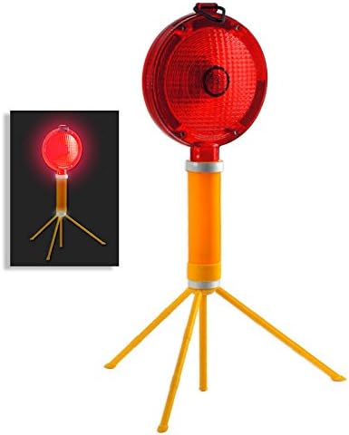Auto On/Off Photo Cell LED Traffic Warning Flasher with Tripod - Lights up to 3 Weeks - Visible to 650'