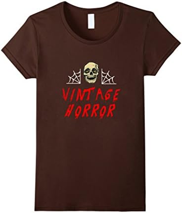 Women's Vintage Horror Scary Movie Monster T-Shirt  Small Brown