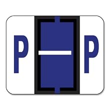 Smead A-Z Color-Coded Bar-Style End Tab Labels, Letter P, Violet, 500 per Roll (67086)