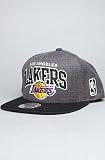 Mitchell & Ness The Los Angeles Lakers Arch Logo G2 Snapback Hat in Gray,Hats for Men
