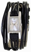 Spirit Ladies Silver Sunray Dial Black Multi Thong Watch