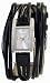 Spirit Ladies Silver Sunray Dial Black Multi Thong Watch