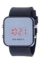 Black LED Mirror Digital Luxury Sports Watch Unisex for Men and Women Silicone Jelly Band-Black