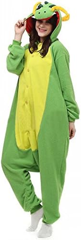 Unisex Adult Dragon Onesie Pajama Green Size XL