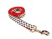 Medium Black/White Houndstooth Dog Leash: 3/4
