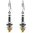 Certified Genuine Multicolor Amber and Sterling Silver Designer Earrings