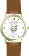 Habit 1 - A Conscience is a Compass (English Text) - DELUXE TWO-TONE WATCH from THE 7 HABITS - WATCH COLLECTION BY WATCHBUDDY&reg; - Arabic Numbers - Brown Leather Strap-Size-Children's Size-Small ( Boy's Size & Girl's Size )