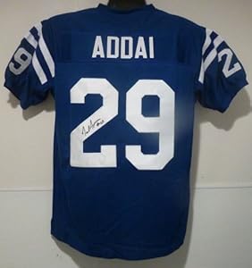 Joseph Addai Autographed blue size XL jersey Indianapolis Colts