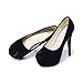 Womens Peep Toe Faux Suede Pumps Heels Shoes
