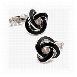 Black Enamel Knot Cufflinks