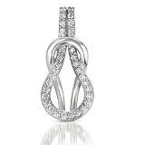 14k .29 Dwt Diamond White Gold Love Knot Charm - JewelryWeb