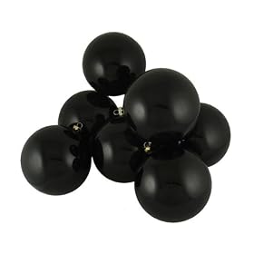 Club Pack of 20 Shiny Black Glass Ball Christmas Ornaments 4"