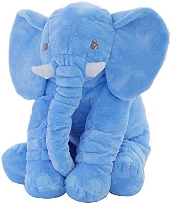 Lanshowed 24" Cute Long Nose Elephant Plush Pillow Kids Toddlers Giant Stuffed Animals Toys- Blue