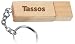 Engraved Wooden USB Flash Drive 8 GB with chain - Engraved name Tassos