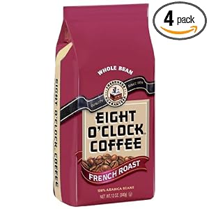 Eight O'Clock Coffee, French Roast Whole Bean, 12-Ounce Bag (Pack of 4)