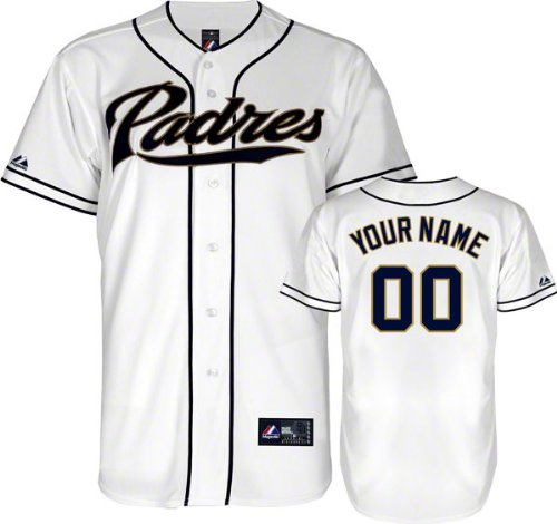 San Diego Padres Majestic -Personalized With Your Name- Home White Replica Jersey