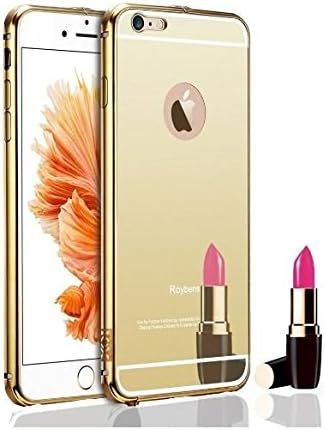 S7 Case, Galaxy S7 Case Ultra Thin Cute Luxury Aluminium Case With Clear Mirror Back Plate Cover, Stylish Design Perfect Fit for Samsung Galaxy S7 Gold