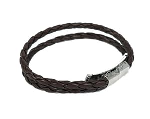 Brown leather men Bracelet