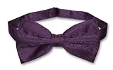 Vesuvio Napoli BOWTIE Dark Purple Paisley Color Mens Bow Tie for Tuxedo or Suit