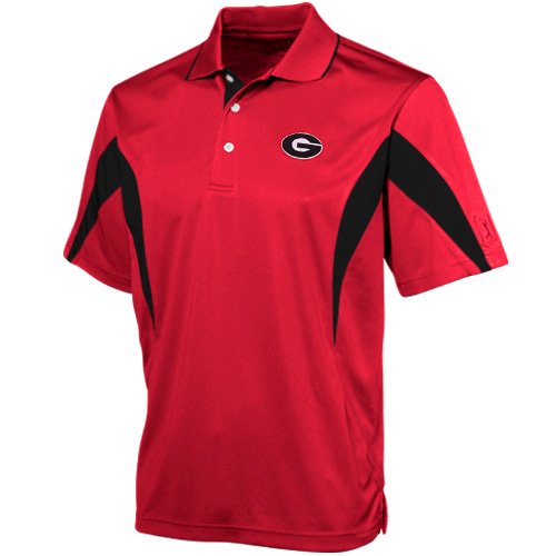 PGA TOUR Georgia Bulldogs Red Color Block Polo (X-Large)