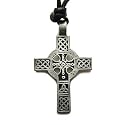 Enniscaven Cross Pewter Pendant with Adjustable Cord Necklace
