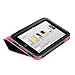 GMYLE(TM) Black PU Leather Hot Pink Interior Slim Folio Magnetic Flip Stand Case Cover with Sleep/ Wake Function for Barnes & Noble Nook HD 7