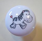 Zebra Baby Running Ceramic Cabinet Drawer Pull Knob