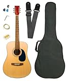 Barcelona Full Size Acoustic Guitar with Free Carrying Bag and Accessories - Natural