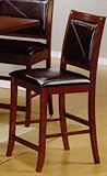 Set of 2 24"H Counter Height Stools Dark Brown Finish