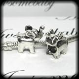 (#18)Silver Bead Spacer Charm Elephant Fits Pandora Chamilia Troll Style Bracelet