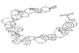 14K White Gold Matte and Satin Finish Hand-Crafted Open Link Bracelet, Enhanced with Bezel Set Diamonds, Set with a Toggle Clasp.