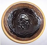 Black Mocha Creme Pottery Serving Bowl 10 inch